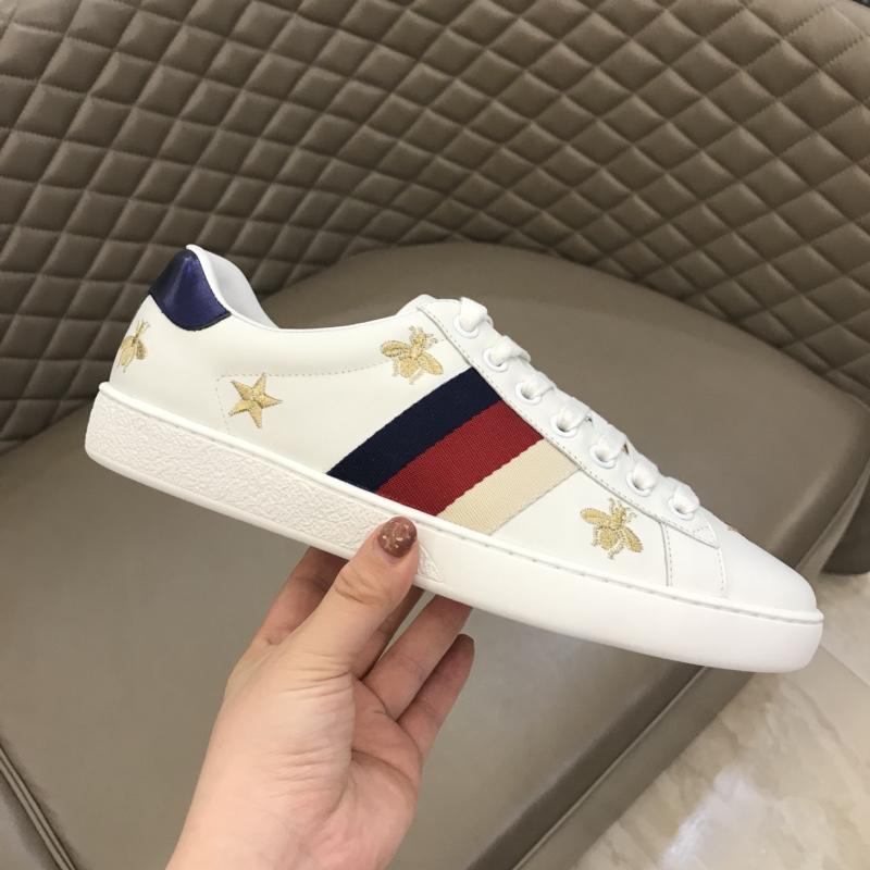 Gucci Fashion Desgin Sneaker White and gold bee embroidery with white sole MS02200