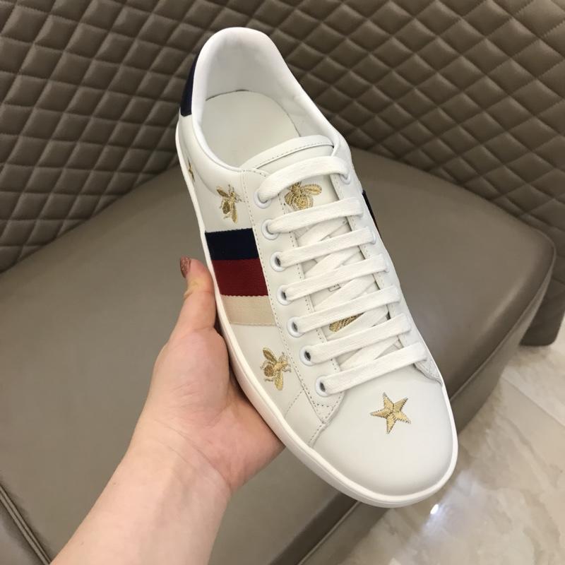 Gucci Fashion Desgin Sneaker White and gold bee embroidery with white sole MS02200