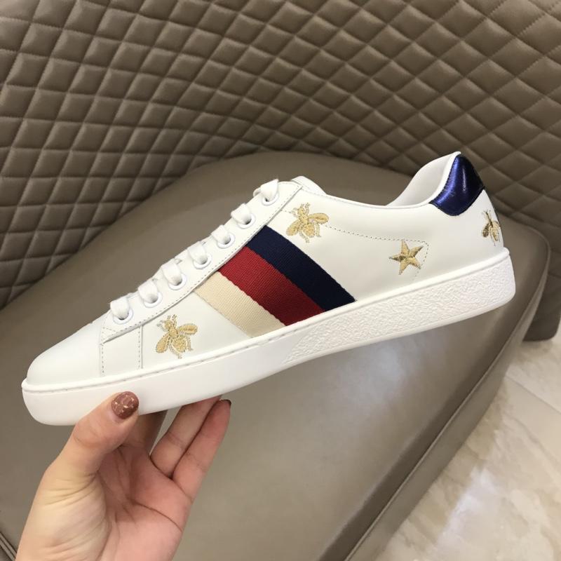 Gucci Fashion Desgin Sneaker White and gold bee embroidery with white sole MS02200