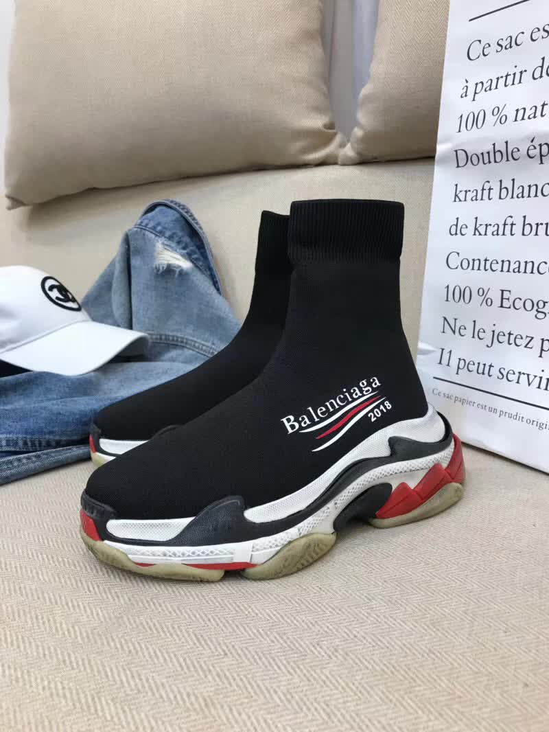 Balenciaga Custom Speed Trainer X Triple S Sneaker Black Triple014