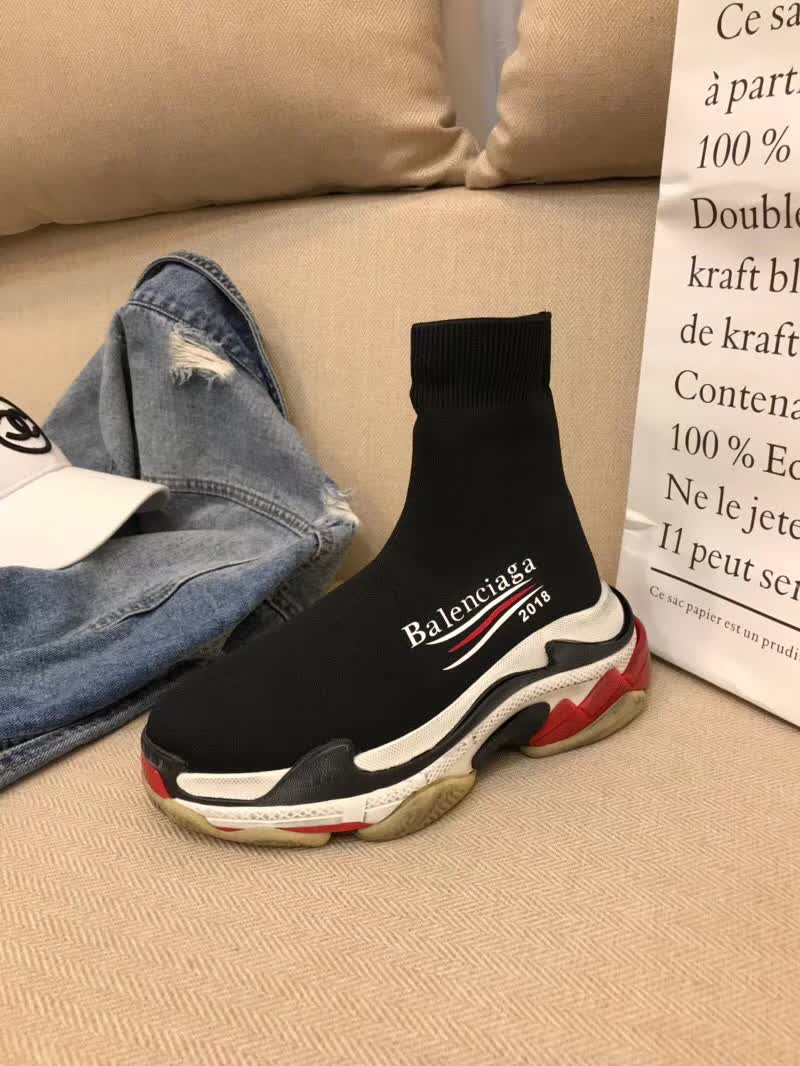 Balenciaga Custom Speed Trainer X Triple S Sneaker Black Triple014