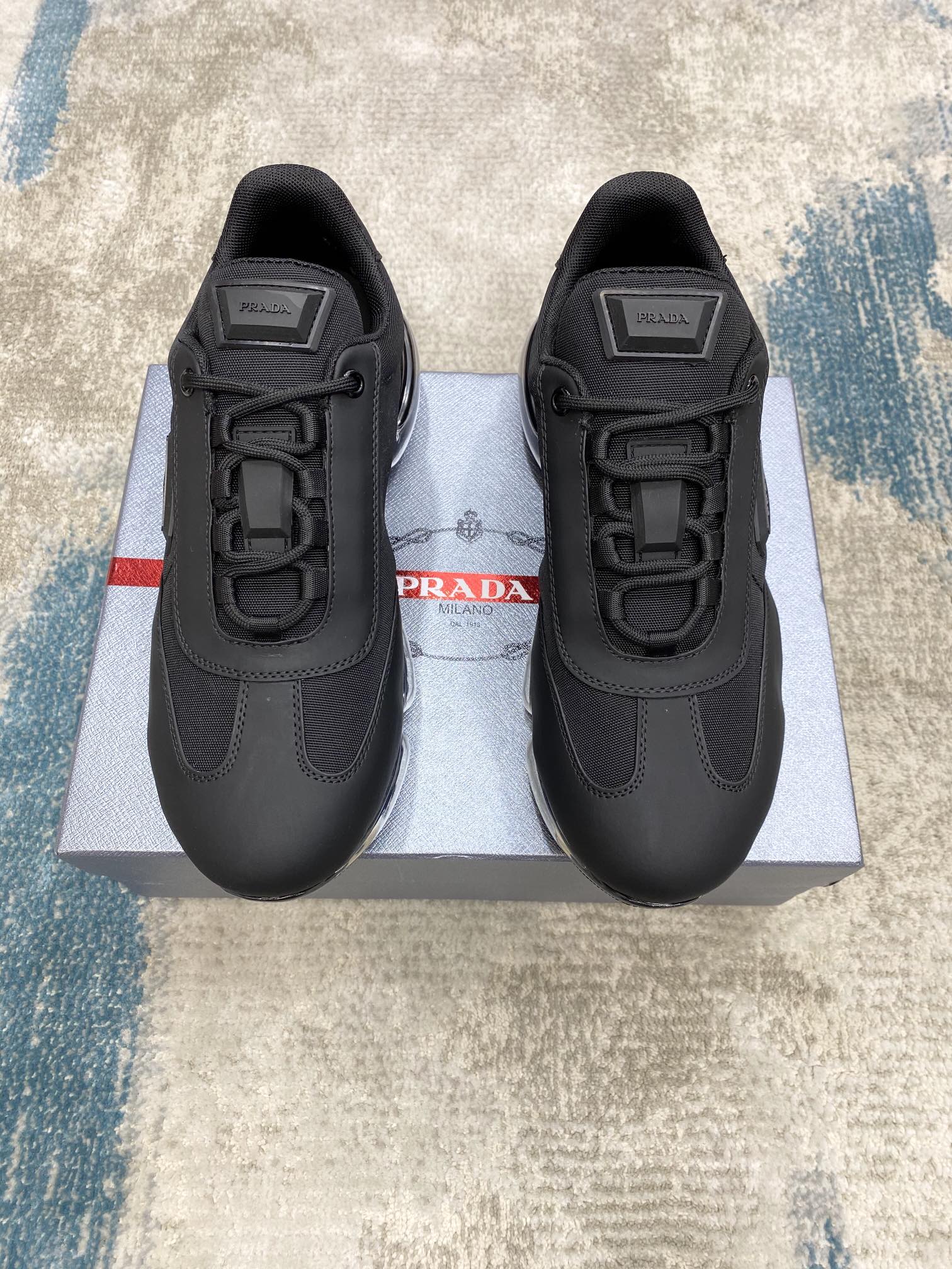 PRADA sneakers with black white grey