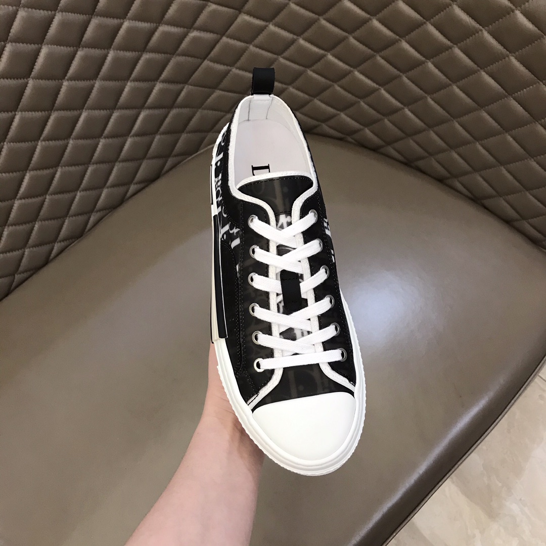Dior Sneaker B23 in Black with White Logo low