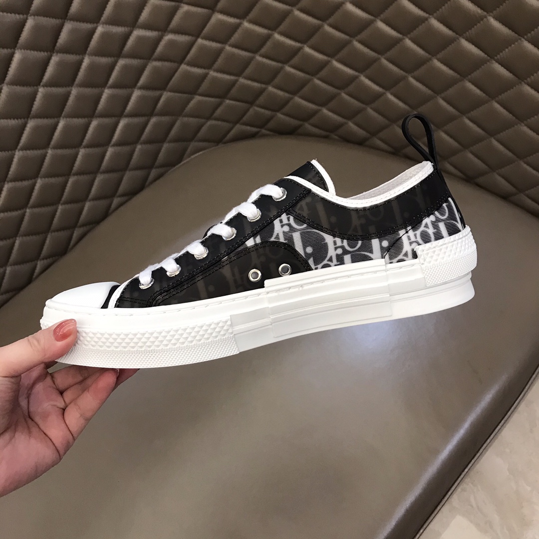 Dior Sneaker B23 in Black with White Logo low