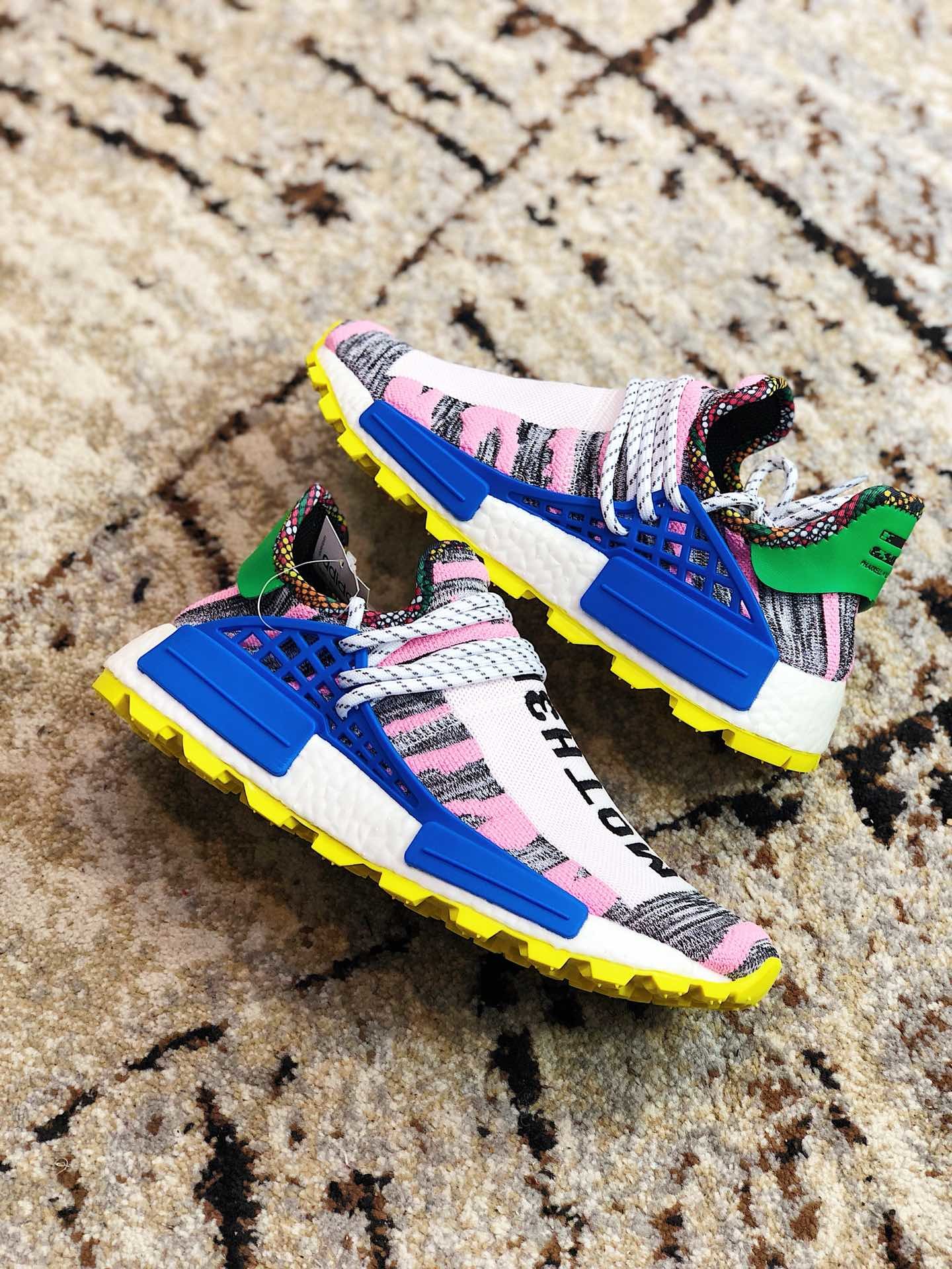 High Quality Retail version Pharrell x Adidas NMD Hu “Solar Pack” Hi-Res Red/Bright Blue BB9531 with fish scale ready