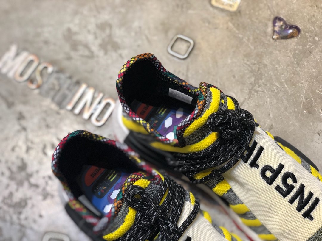 High Quality Retail version Pharrell x Adidas NMD Hu “Solar Pack” Core Black/Red BB9527 with fish scale ready