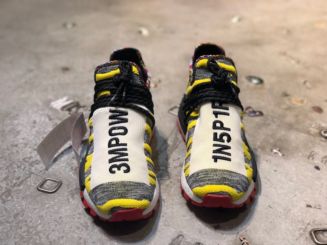 High Quality Retail version Pharrell x Adidas NMD Hu “Solar Pack” Core Black/Red BB9527 with fish scale ready