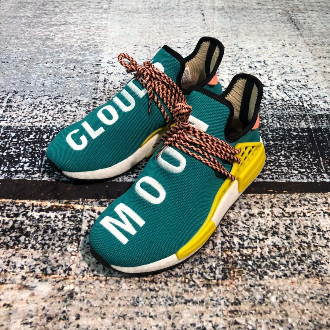 High Quality Adidas x Pharrell Williams Human Race HU NMD Trail Sunglow Green with BASF boost