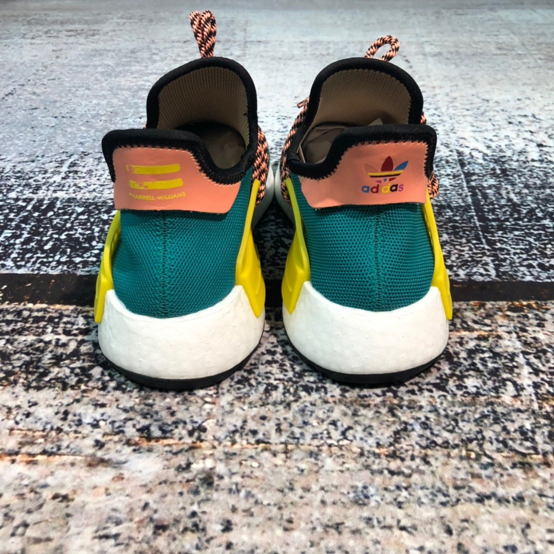 High Quality Adidas x Pharrell Williams Human Race HU NMD Trail Sunglow Green with BASF boost