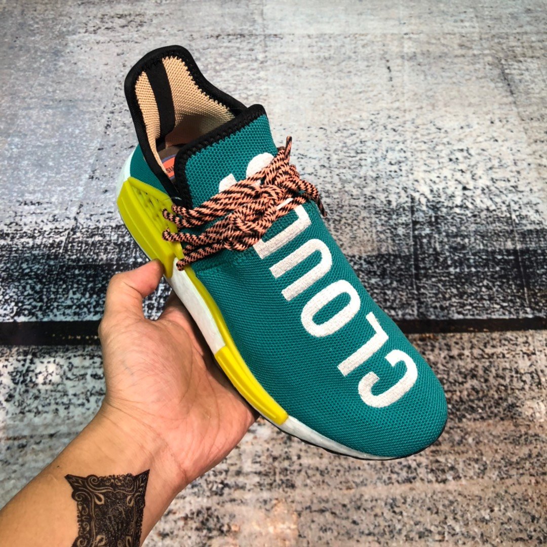 High Quality Adidas x Pharrell Williams Human Race HU NMD Trail Sunglow Green with BASF boost