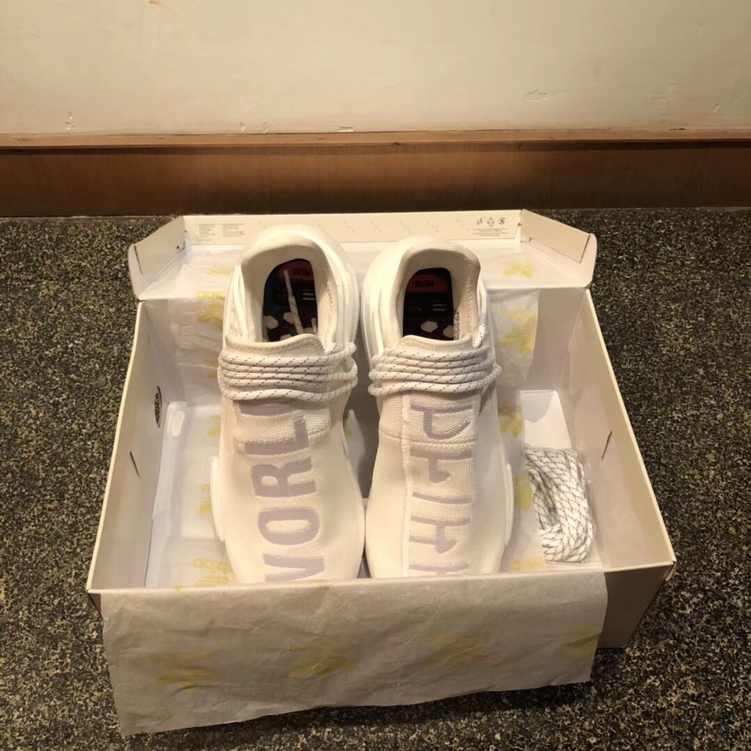 High Quality Adidas Pharrell NMD HU Holi Blank Canvas Cream White