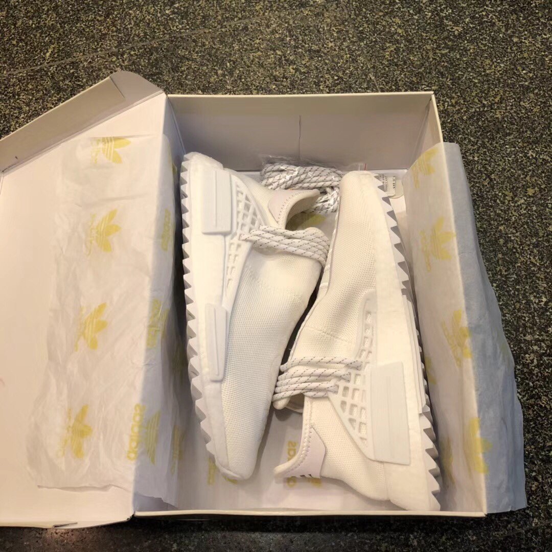 High Quality Adidas Pharrell NMD HU Holi Blank Canvas Cream White