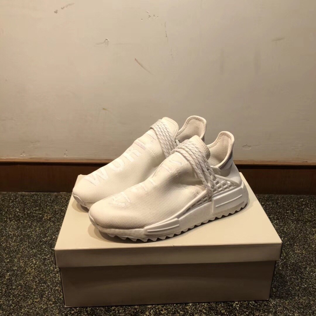 High Quality Adidas Pharrell NMD HU Holi Blank Canvas Cream White