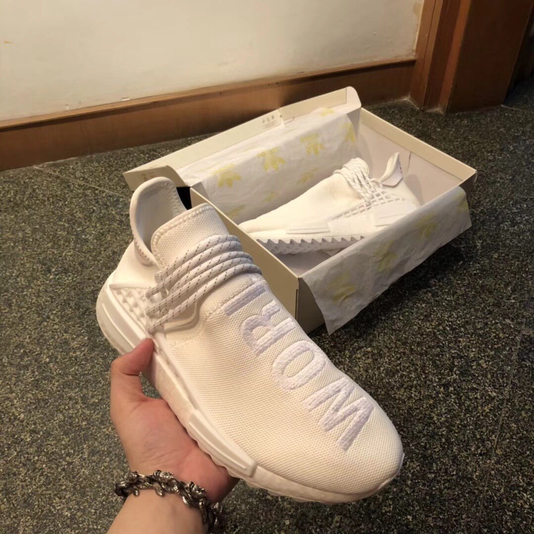 High Quality Adidas Pharrell NMD HU Holi Blank Canvas Cream White