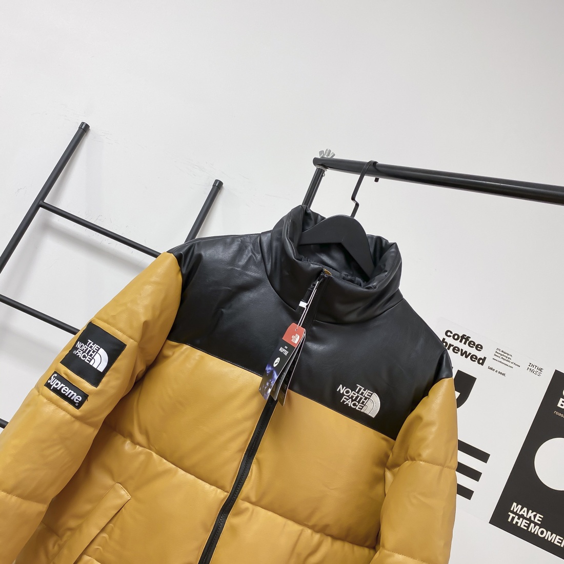 The North Face Down Jacket Leather in Yellow