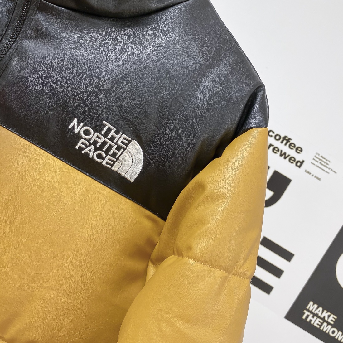 The North Face Down Jacket Leather in Yellow