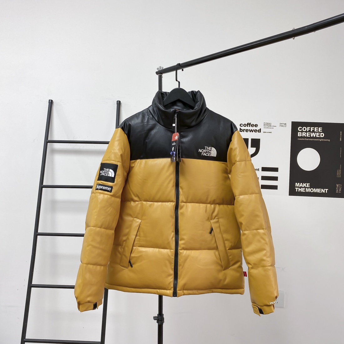 The North Face Down Jacket Leather in Black