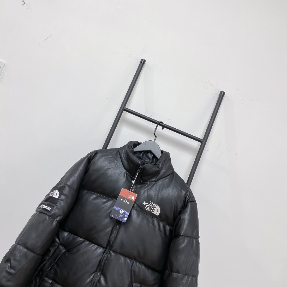 The North Face Down Jacket Leather in Black