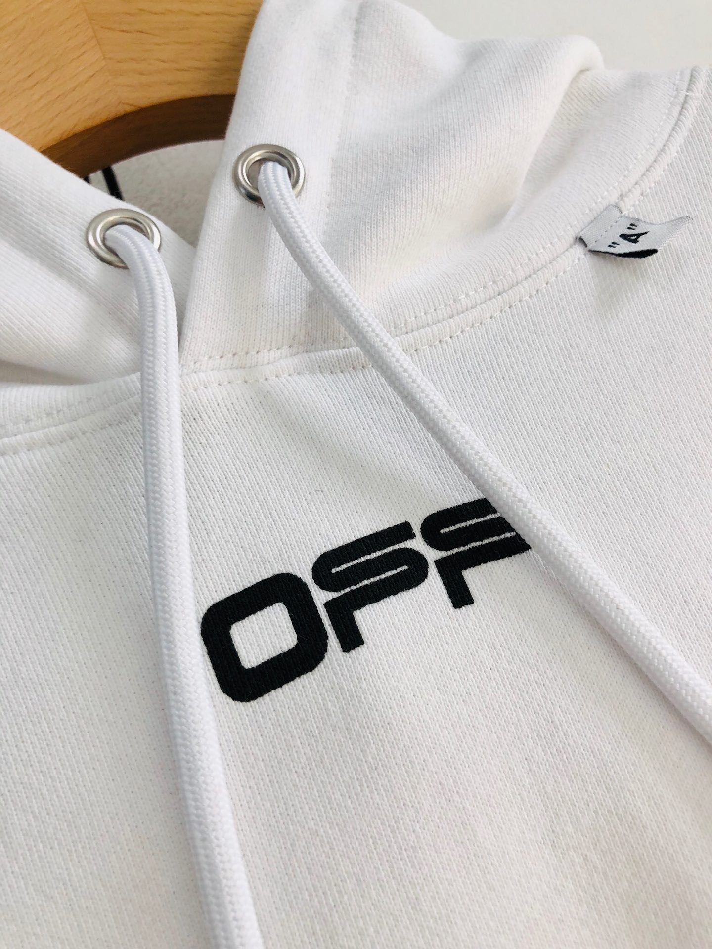 Off-White Hoodie Logo Cotton in White