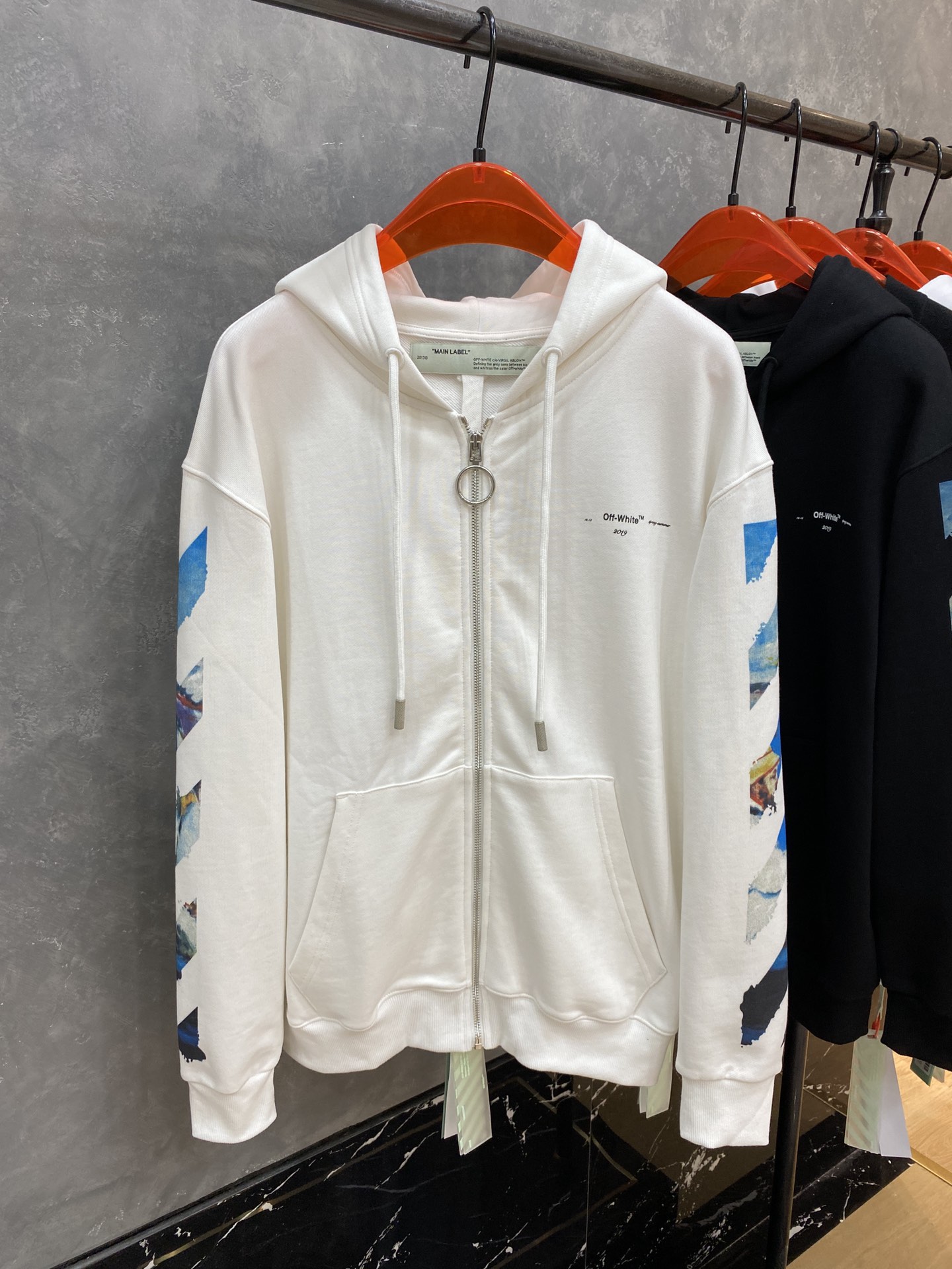 Off-White Hoodie Logo Cotton in White