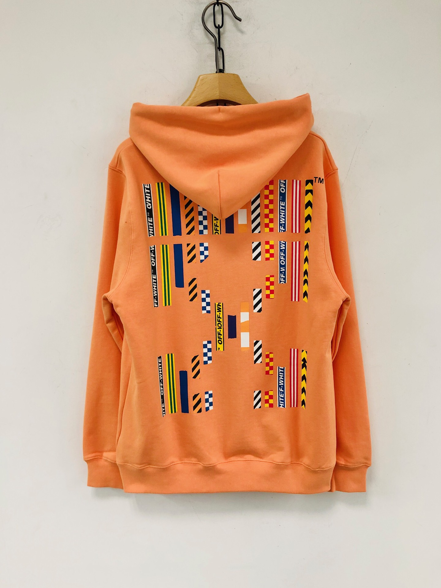 Off-White Hoodie Logo Cotton in Orange