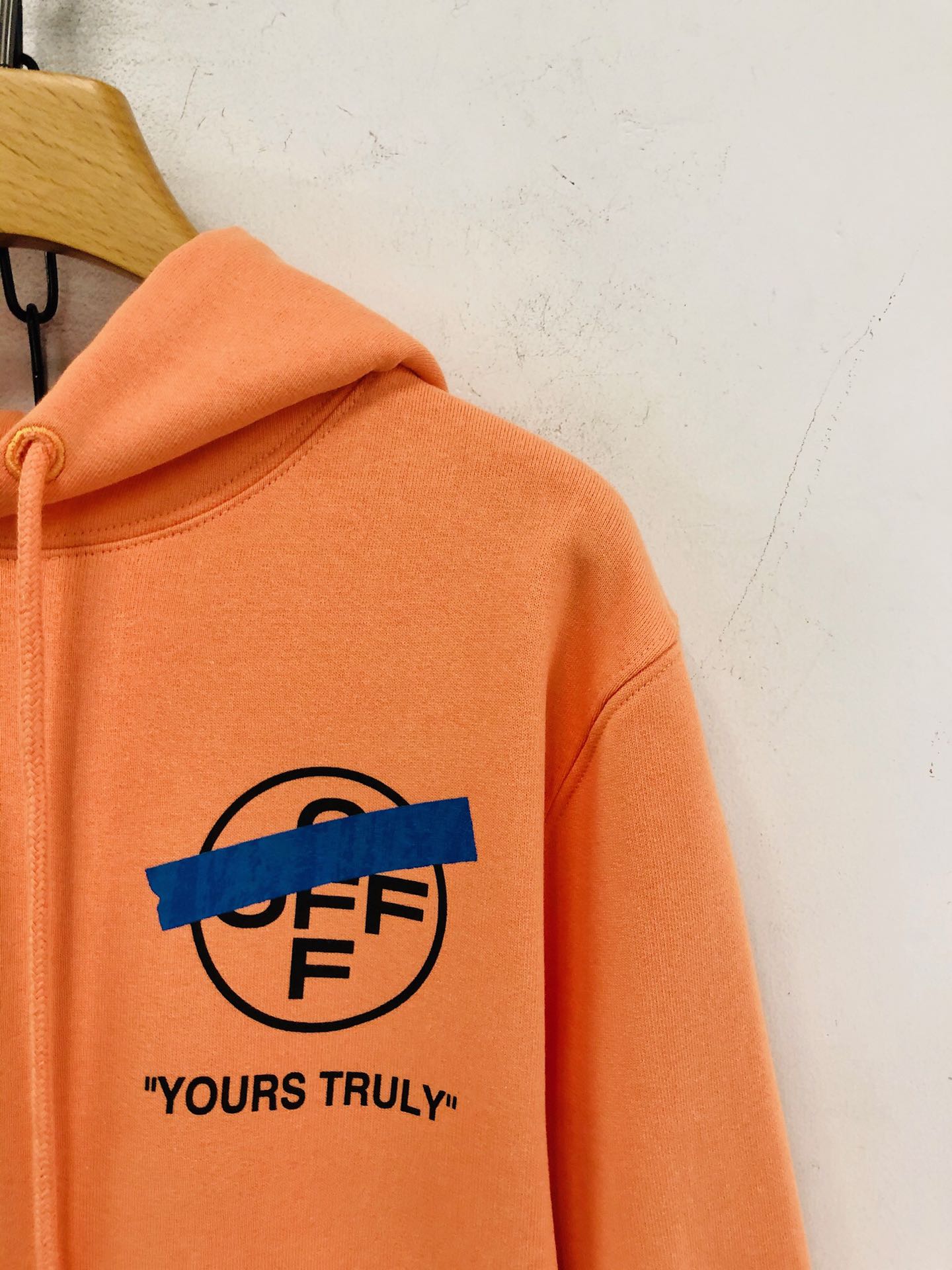 Off-White Hoodie Logo Cotton in Orange