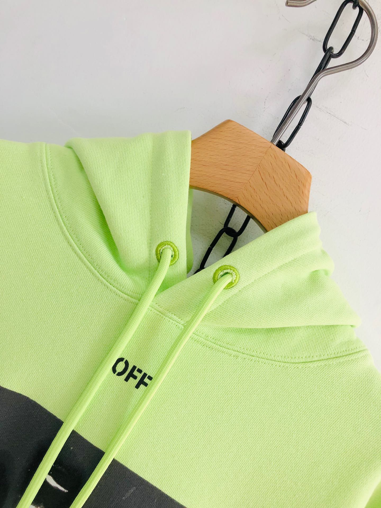 Off-White Hoodie Logo Cotton in Green