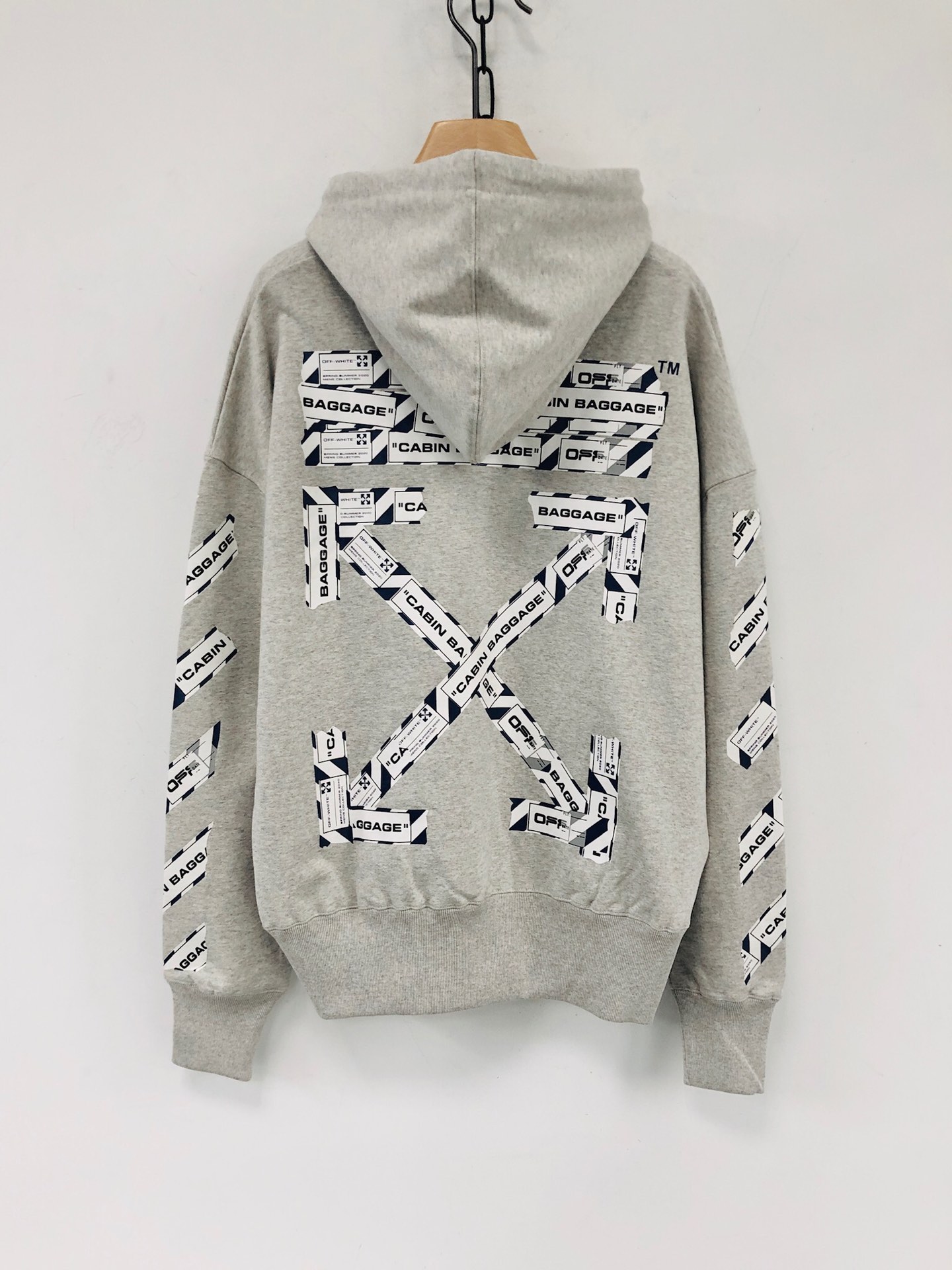 Off-White Hoodie Logo Cotton in Gray