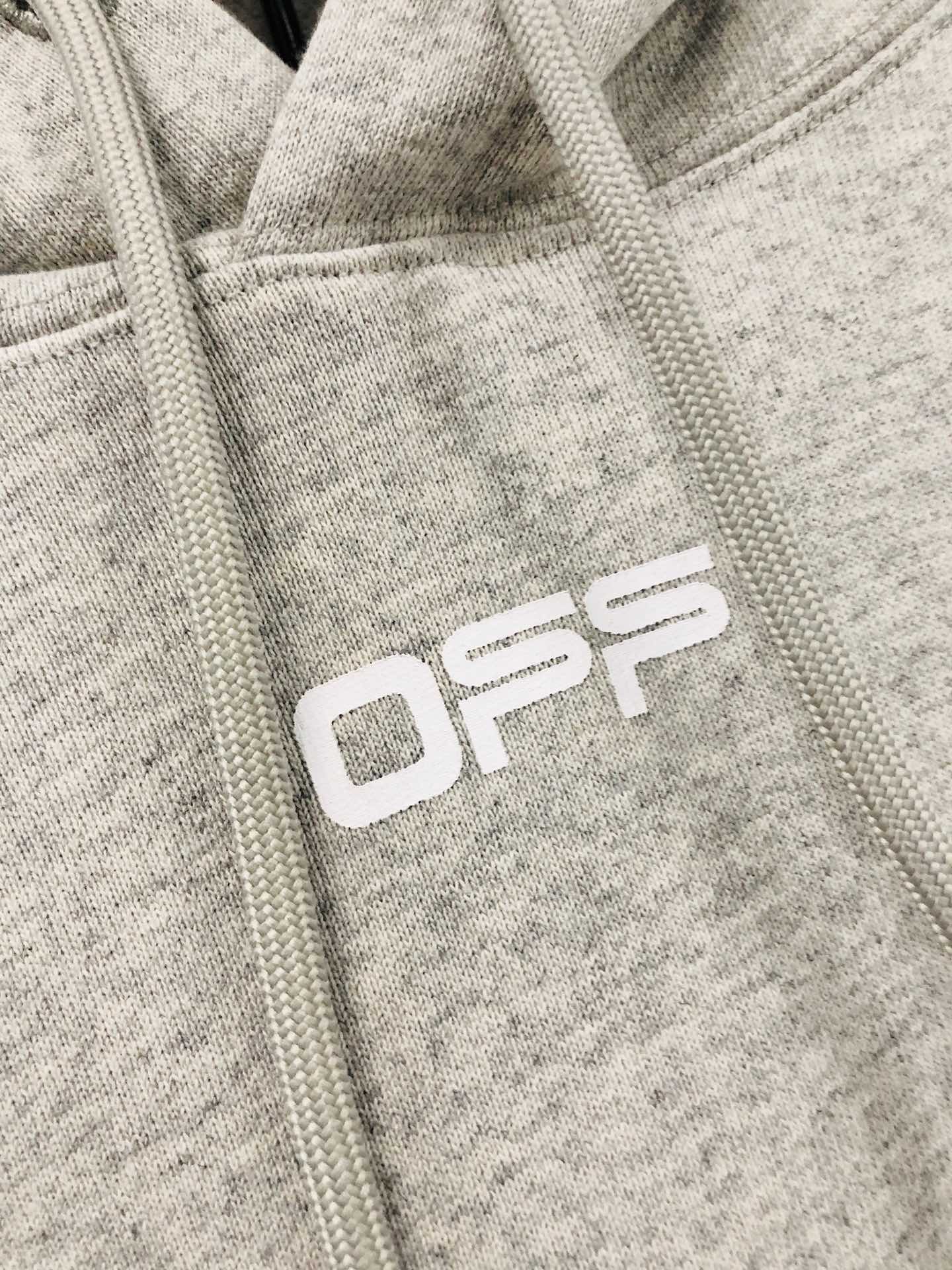 Off-White Hoodie Logo Cotton in Gray