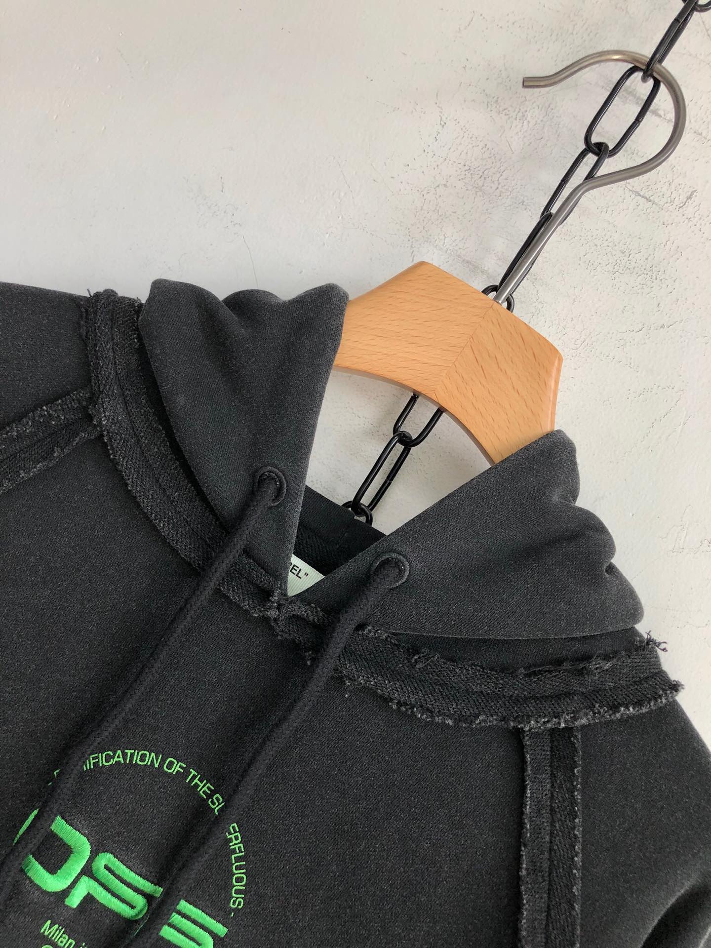 Off-White Hoodie Logo Cotton in Black