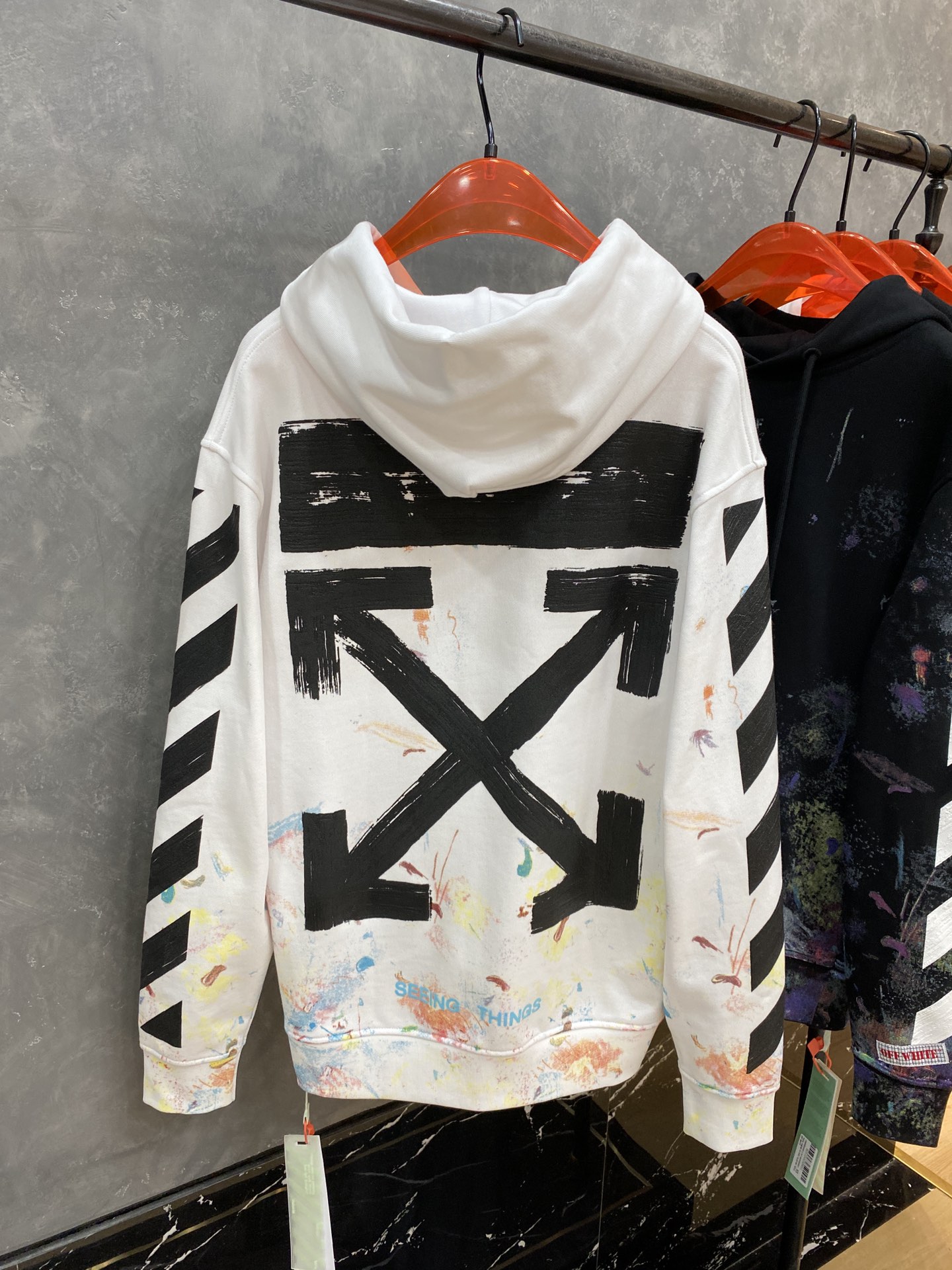 Off-White Hoodie Logo Cotton in Black