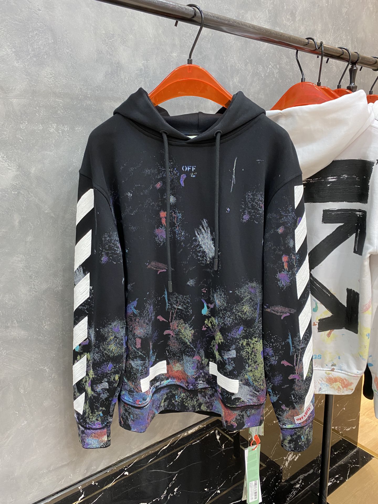 Off-White Hoodie Logo Cotton in Black