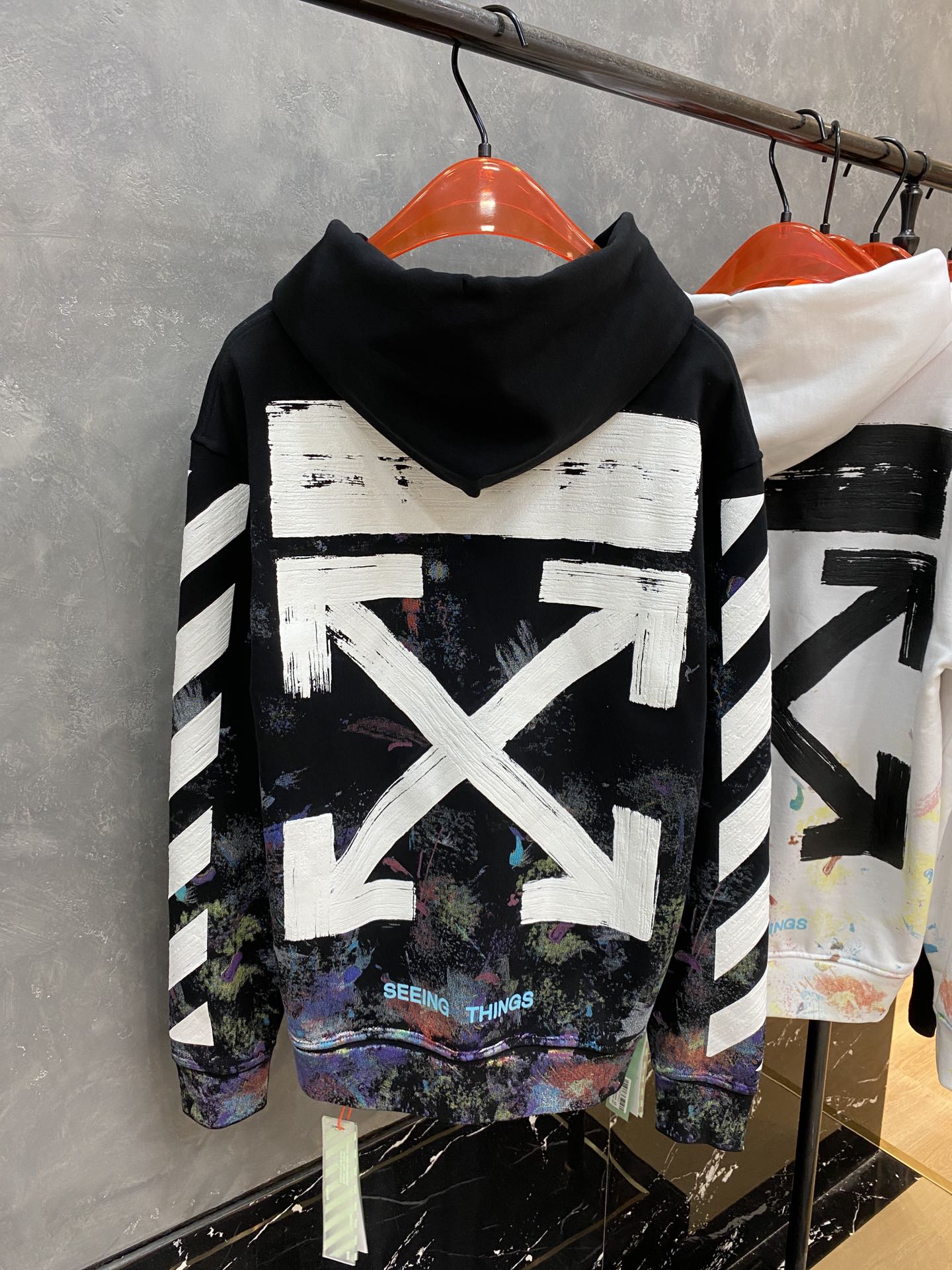 Off-White Hoodie Logo Cotton in Black