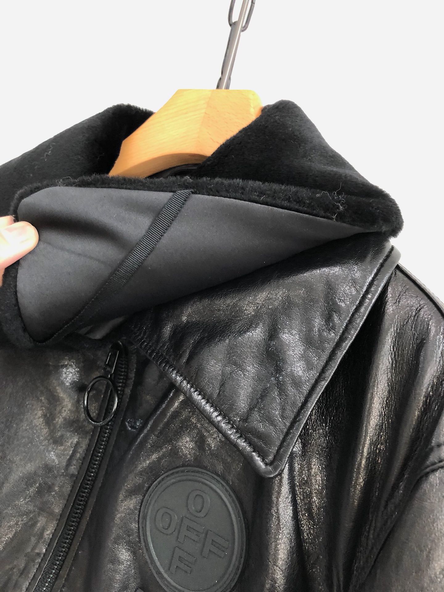 Off-White Down Jacket Wool in Black