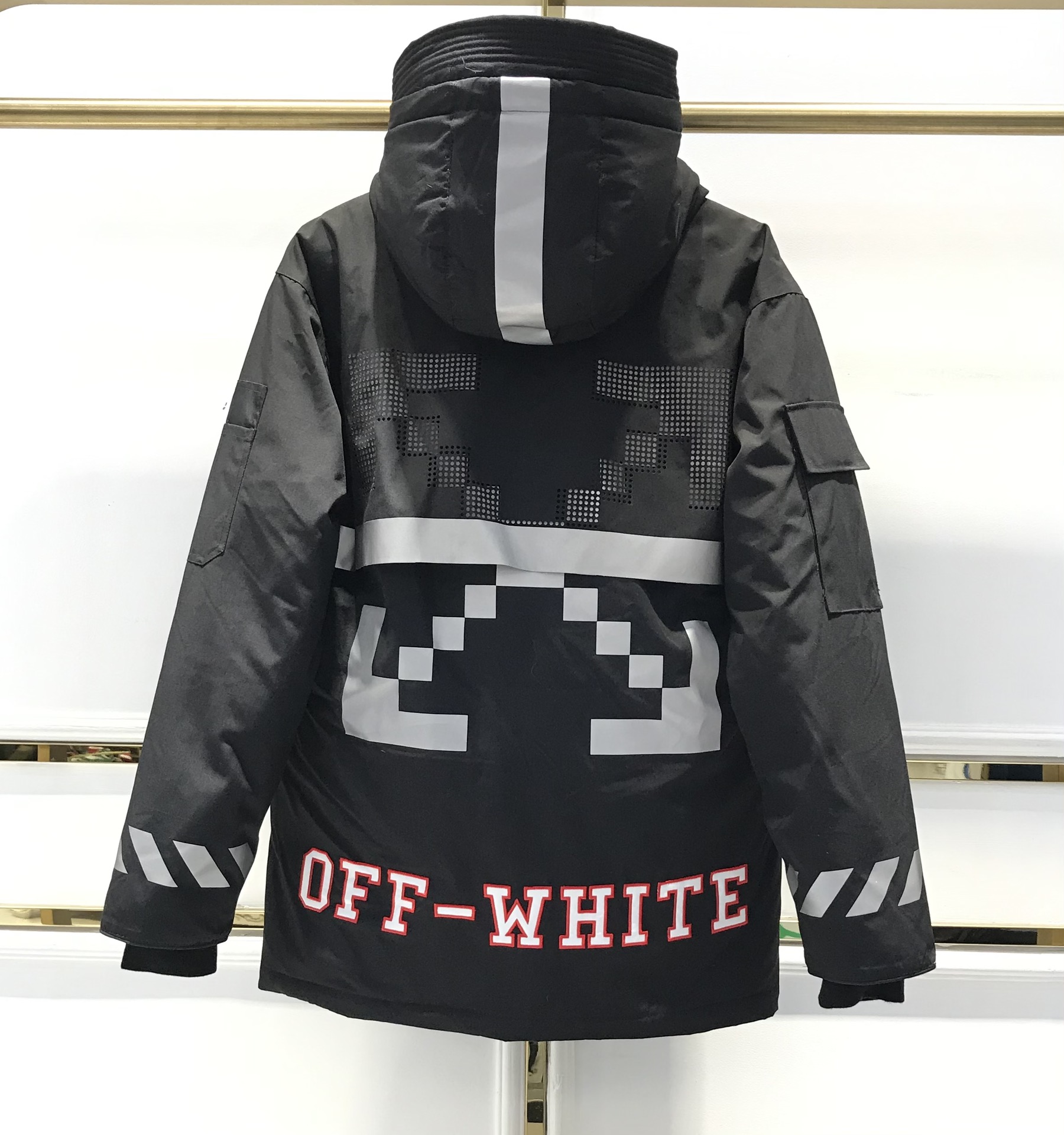 Off-White Down Jacket Hoodie in Black