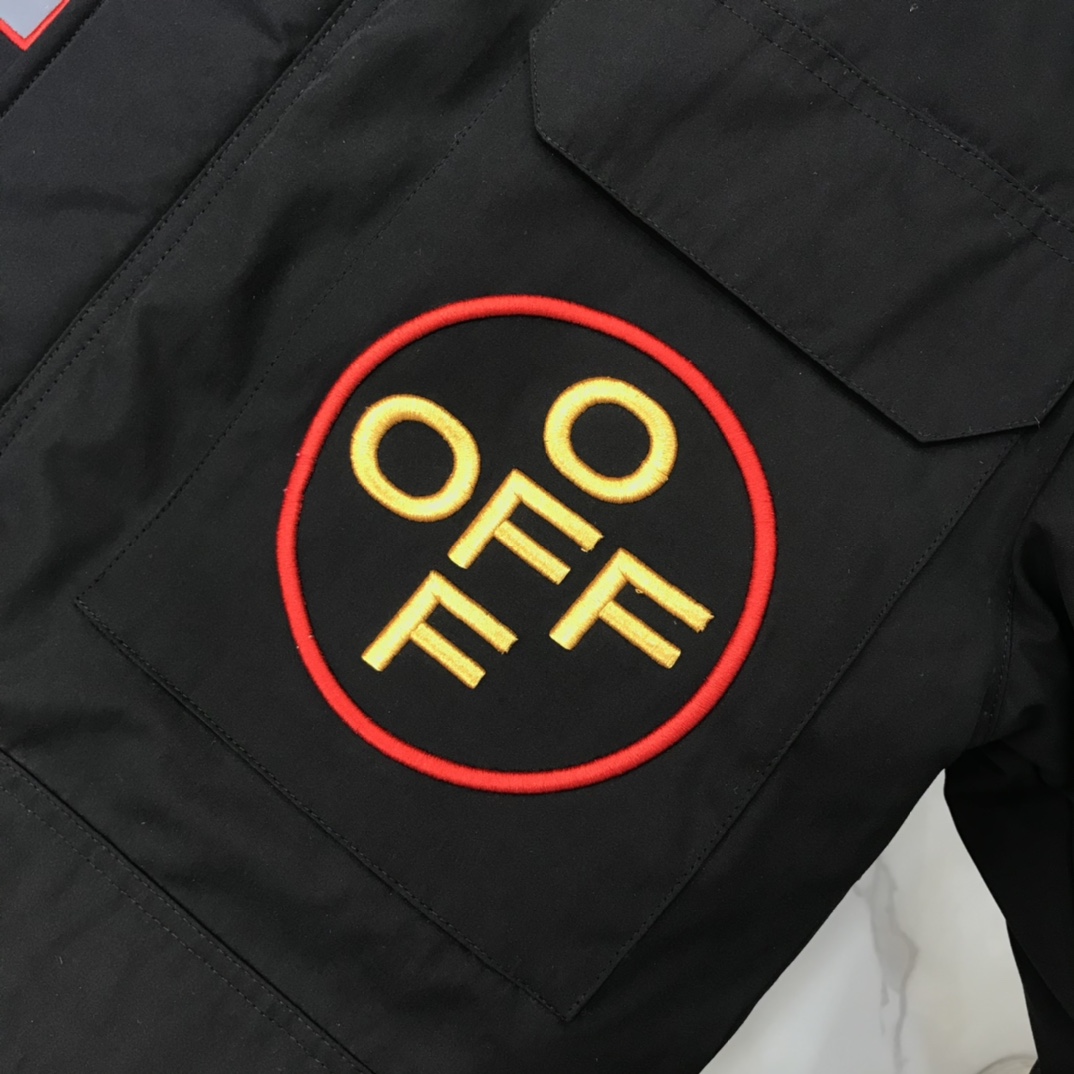 Off-White Down Jacket Hoodie in Black