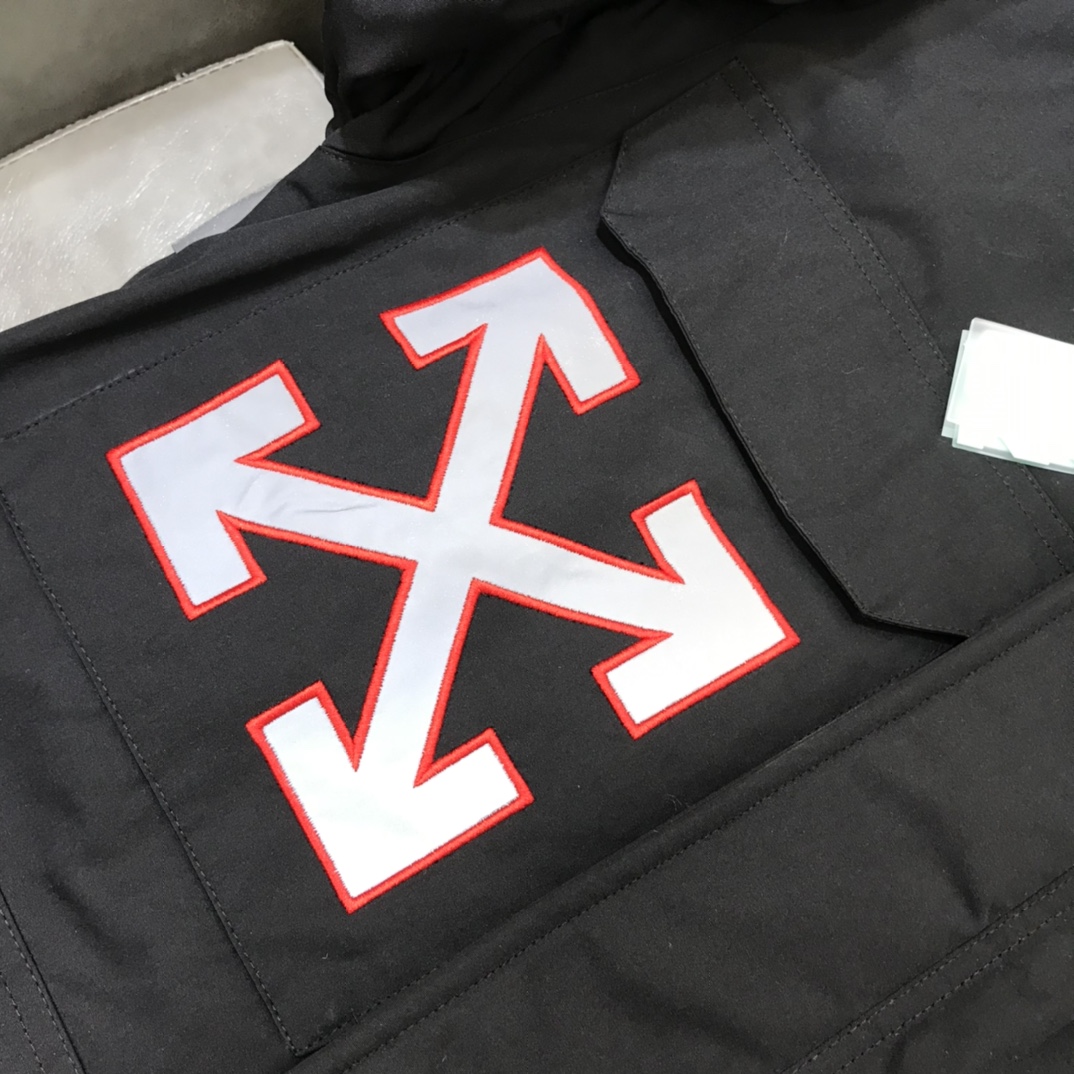 Off-White Down Jacket Hoodie in Black