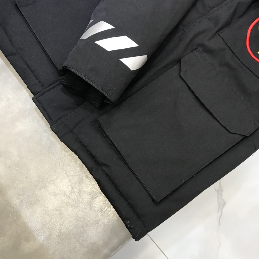 Off-White Down Jacket Hoodie in Black