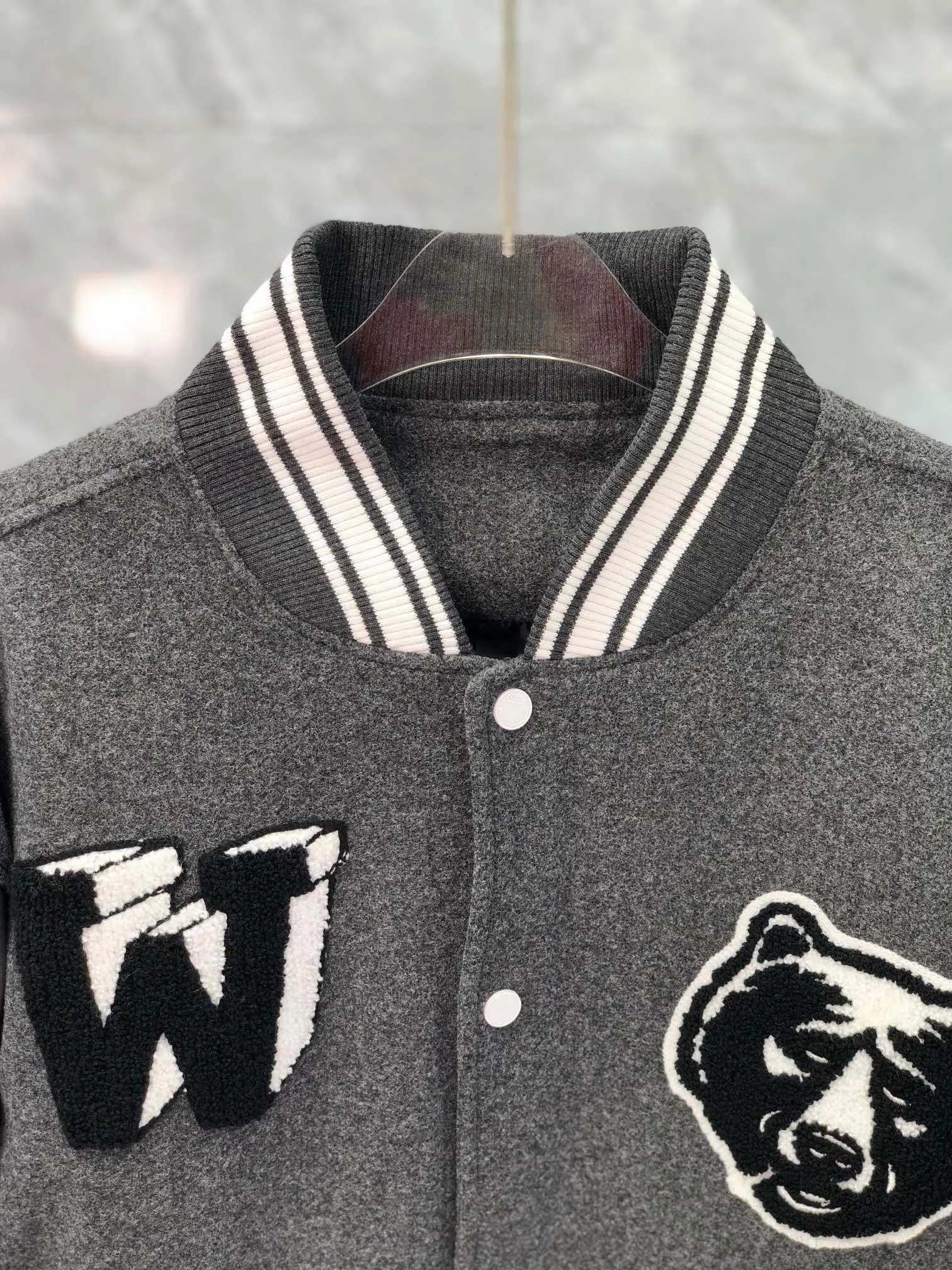 Off-White 2022AW New Varsity Jacket in grey