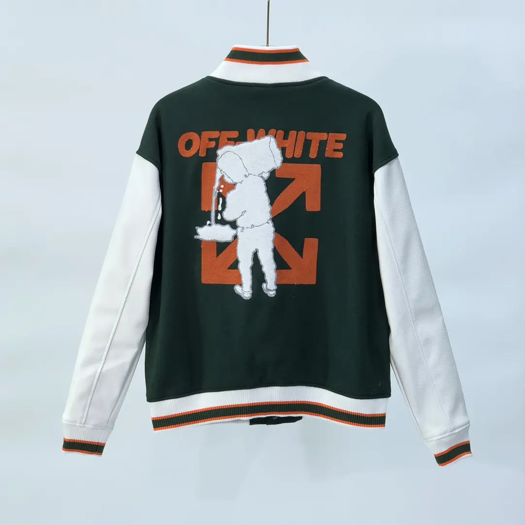 Off-White 2022AW New Varsity Jacket in green