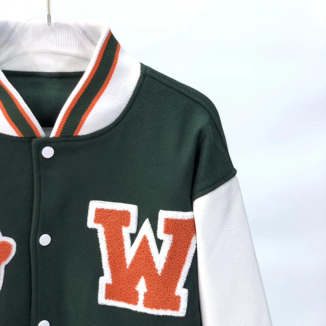 Off-White 2022AW New Varsity Jacket in green