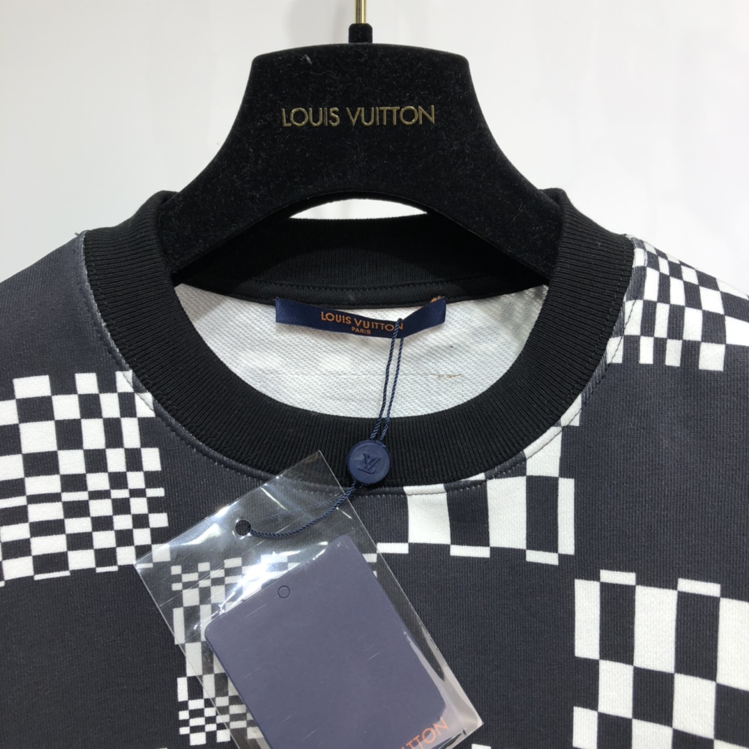 Louis Vuitton Sweatshirt Ribbed Damier Crewneck