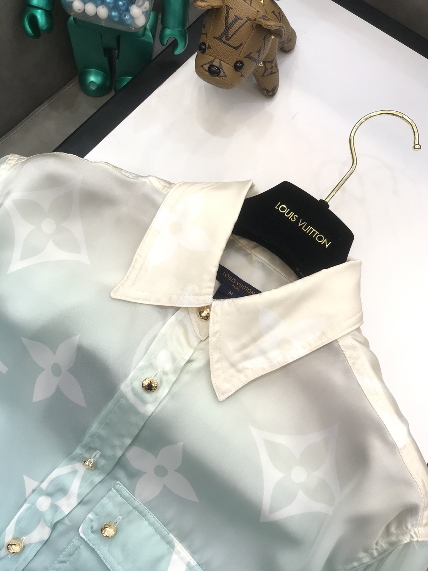 Louis Vuitton Shirt Monogram Buttoned in Blue