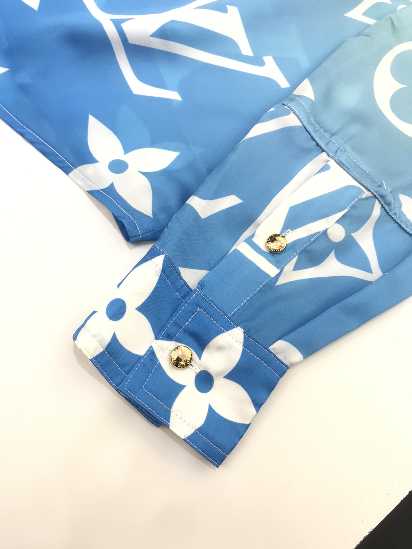 Louis Vuitton Shirt Monogram Buttoned in Blue