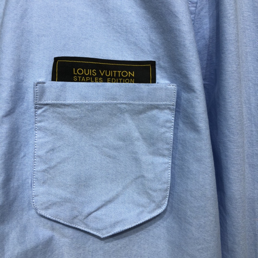 Louis Vuitton Shirt Monogram Buttoned in Blue