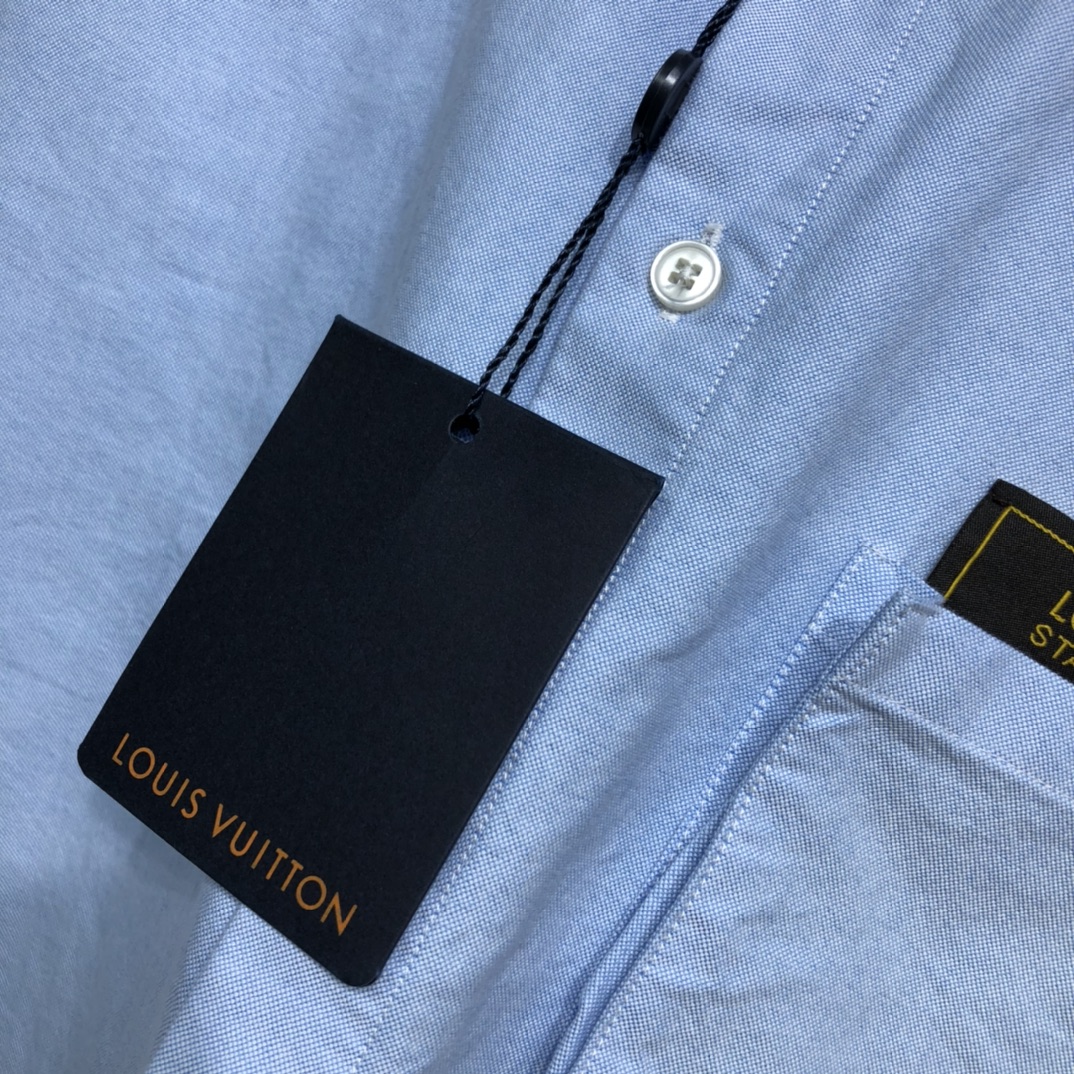 Louis Vuitton Shirt Monogram Buttoned in Blue