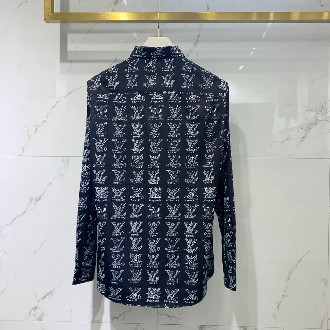 Louis Vuitton Shirt Monogram Buttoned in Black