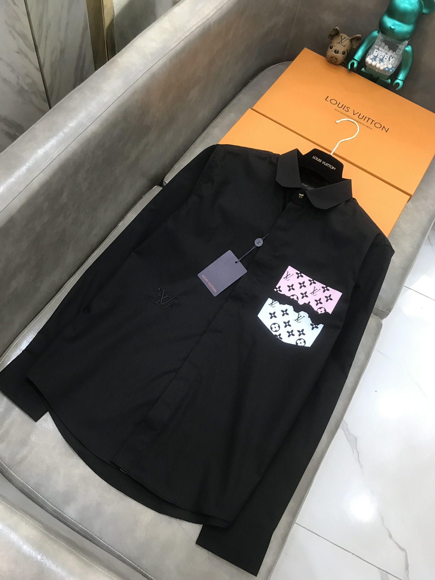 Louis Vuitton Shirt Monogram Buttoned in Black