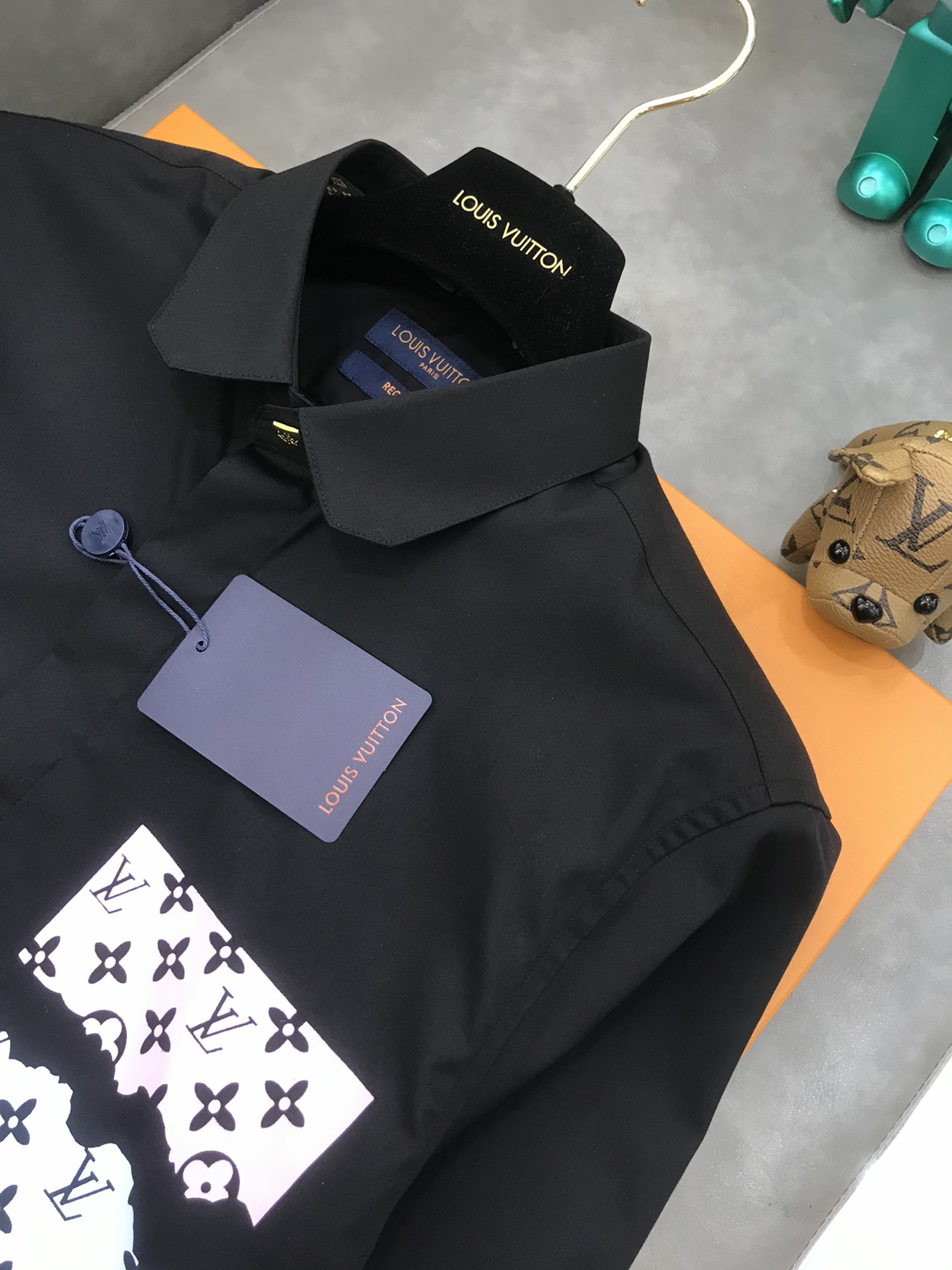 Louis Vuitton Shirt Monogram Buttoned in Black