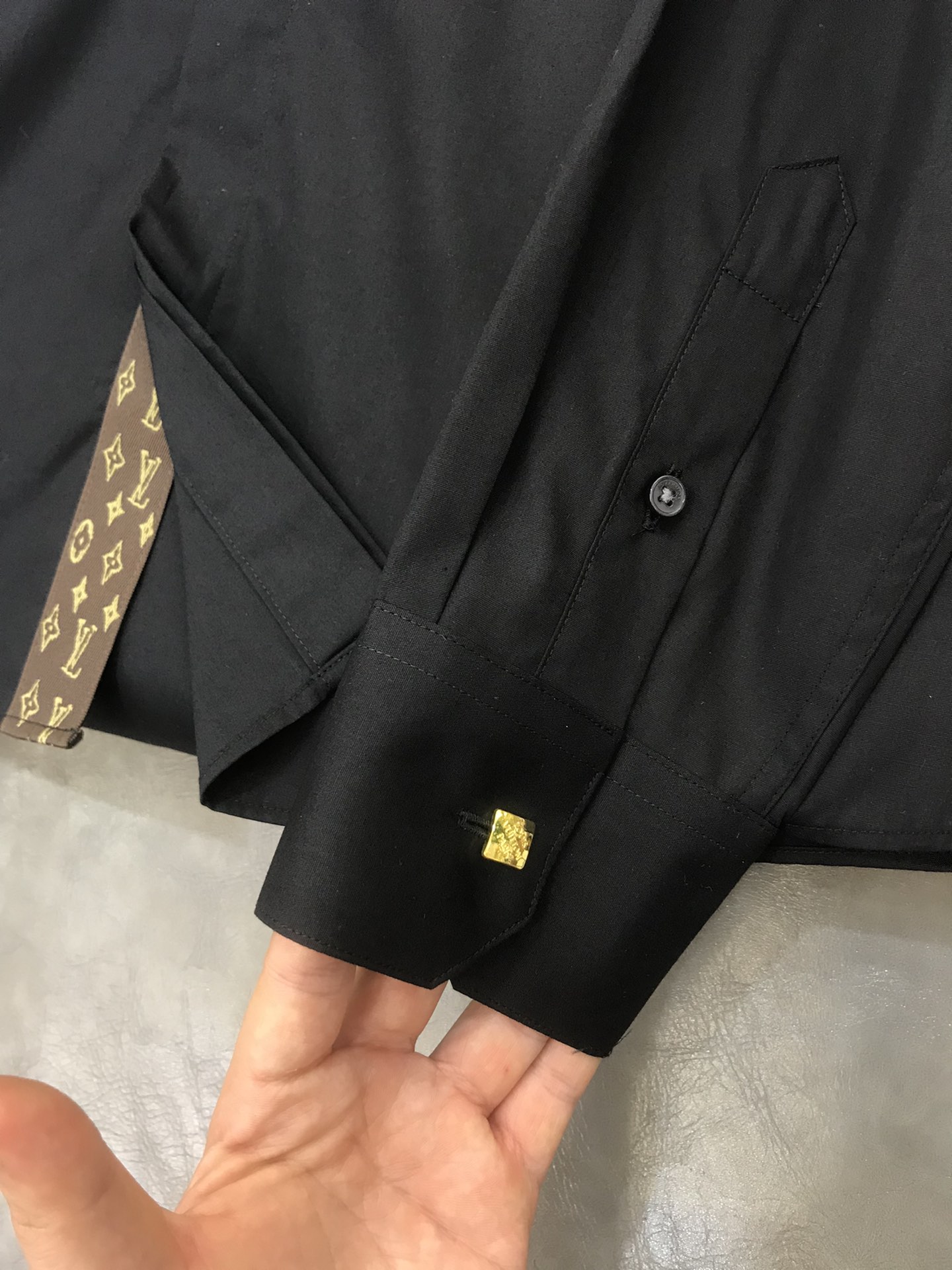 Louis Vuitton Shirt Monogram Buttoned in Black